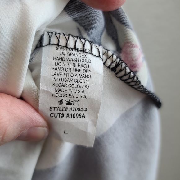 Juniors MRT 1030 size large mini dress w/black/white stripes w/ pink flowers - Picture 6 of 6